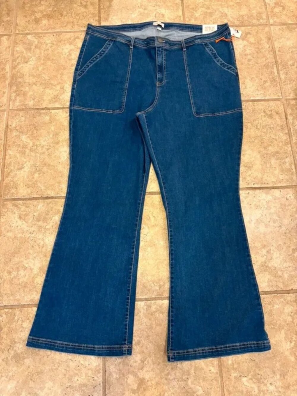 Women's Plus Size 24 High-Rise Anywhere Flare Jeans - Knox Rose Blue Denim